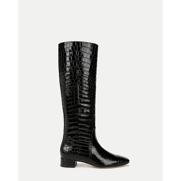 Veronica Beard Shoes - NIB Veronica Beard Cecile Croc-Embossed Tall Boot Wide-Calf Sz US 7M Black